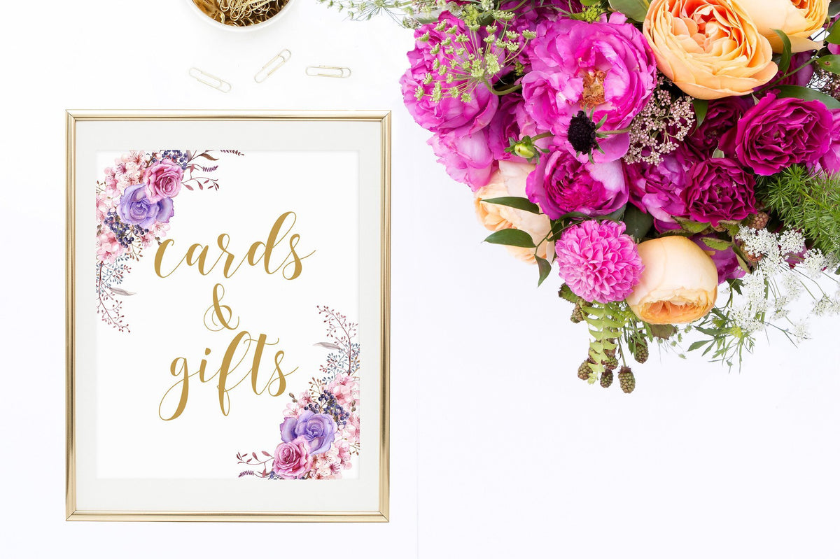 Cards & Gifts Sign - Rustic Printable - Pretty Collected