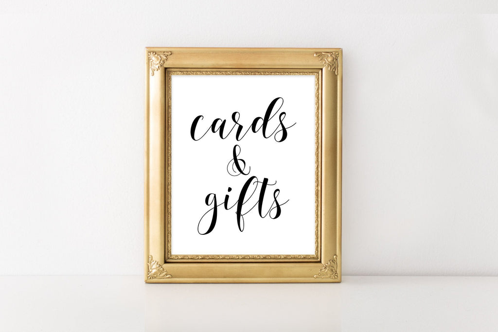Cards & Gifts Sign - Black Printable - Pretty Collected cards-gifts-sign-black-printable-pretty-collected