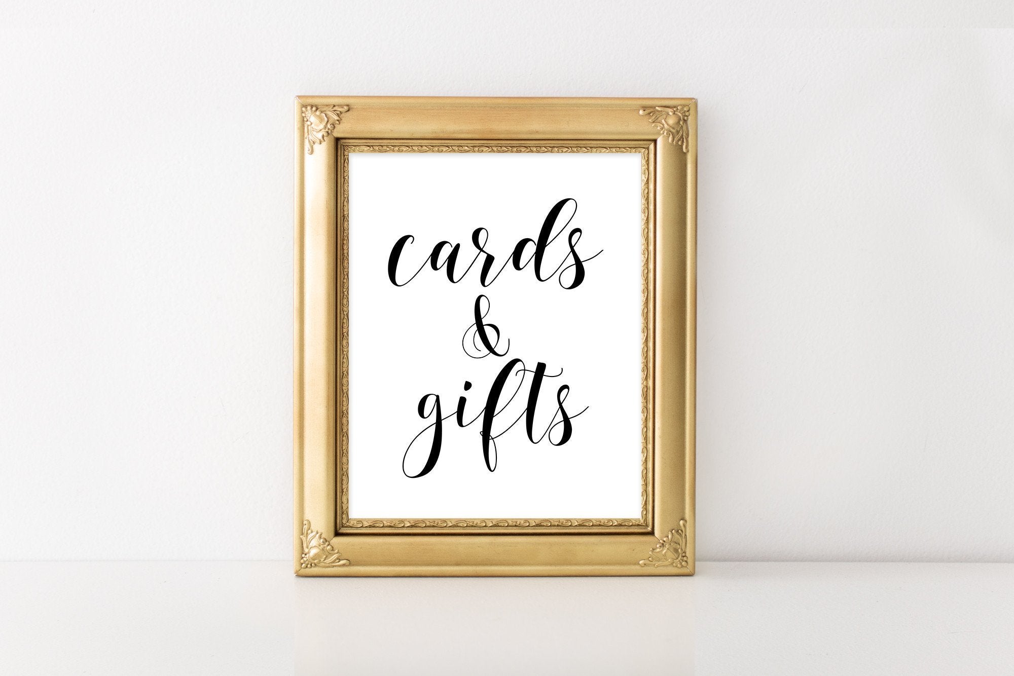 Cards & Gifts Sign - Black Printable - Pretty Collected