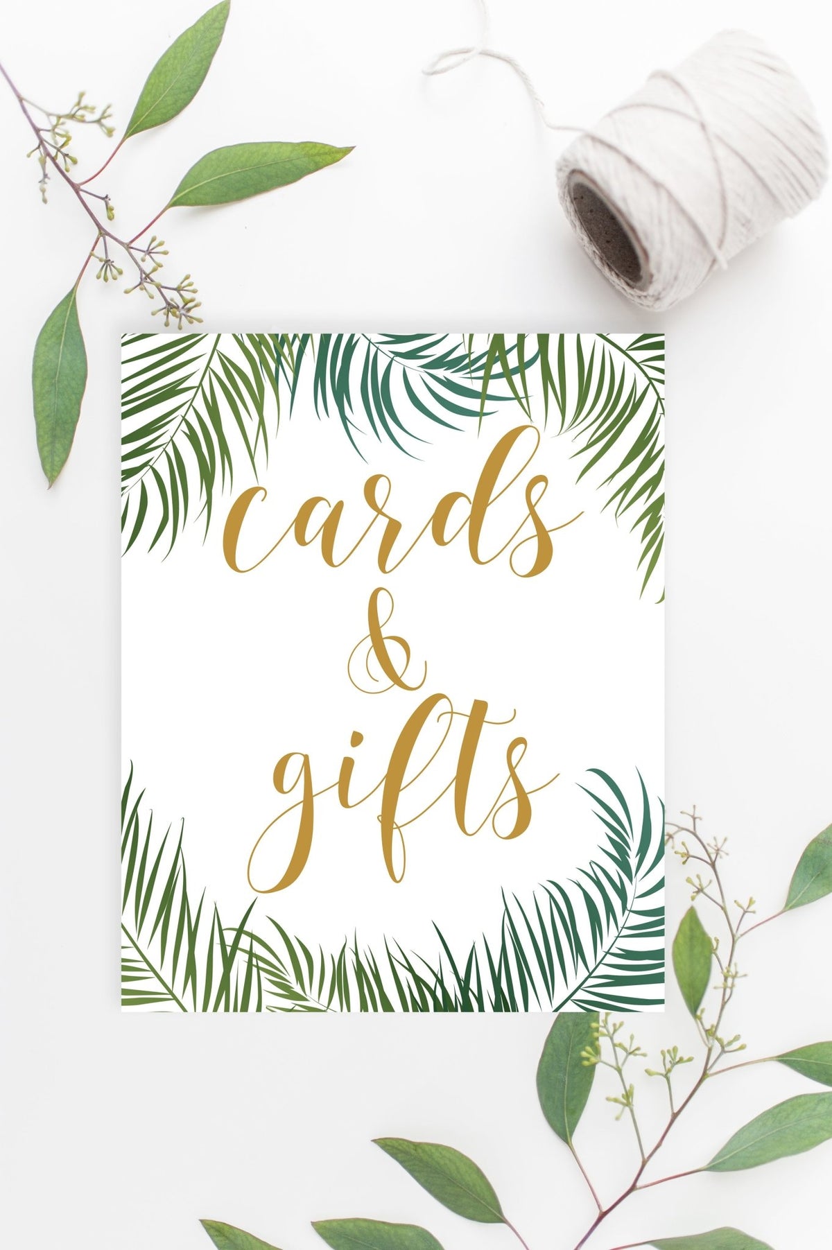 Cards & Gifts Sign - Tropical Printable - Pretty Collected