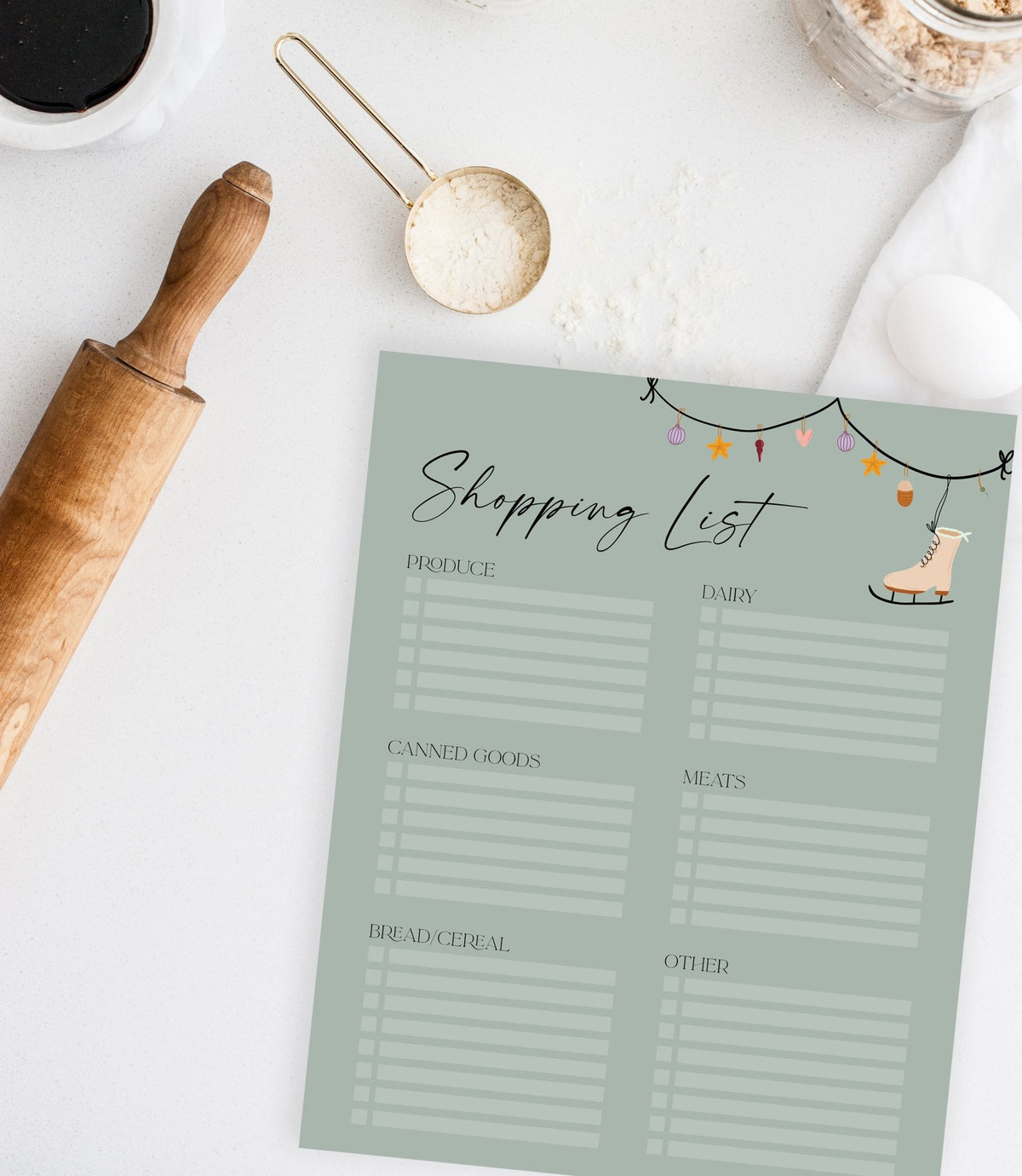 Christmas Grocery Shopping List Printable - Pretty Collected