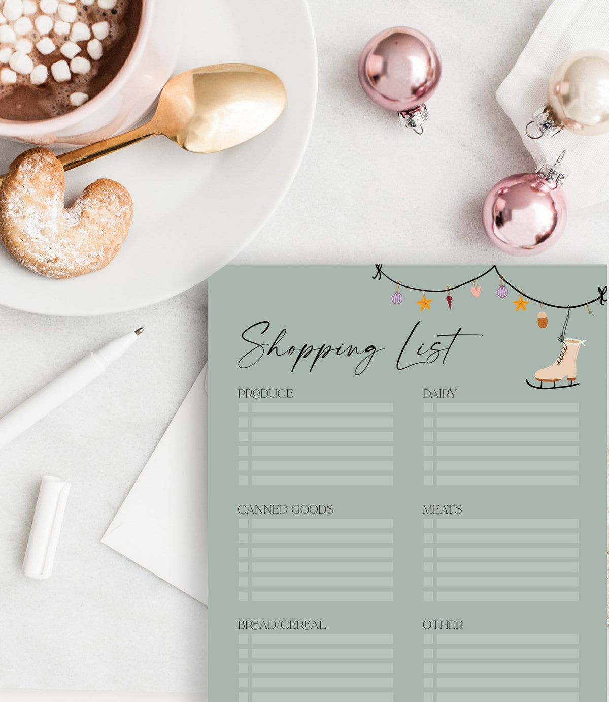 Christmas Grocery Shopping List Printable - Pretty Collected