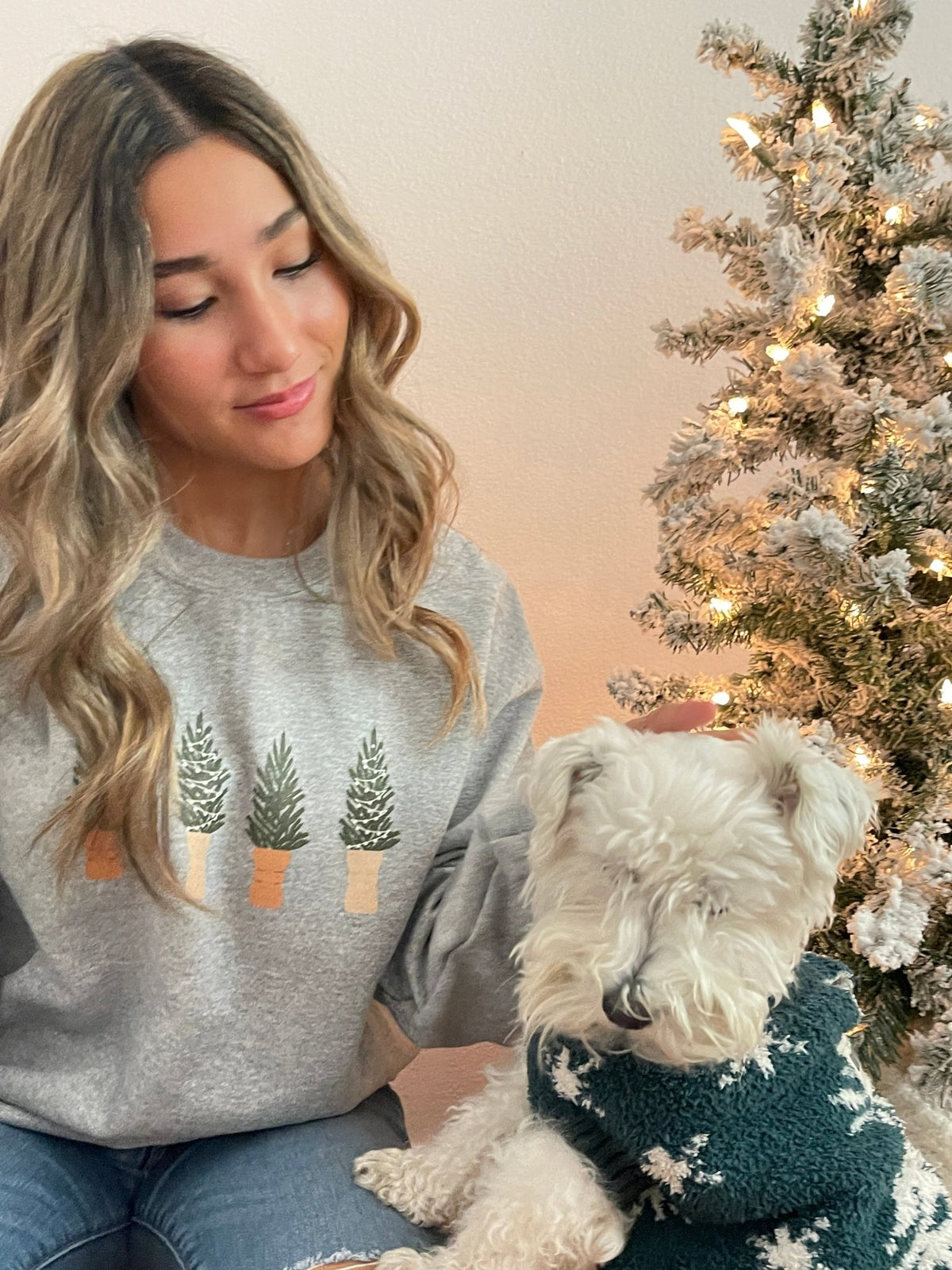 Christmas Trees Sweatshirt - Nudes - Pretty Collected