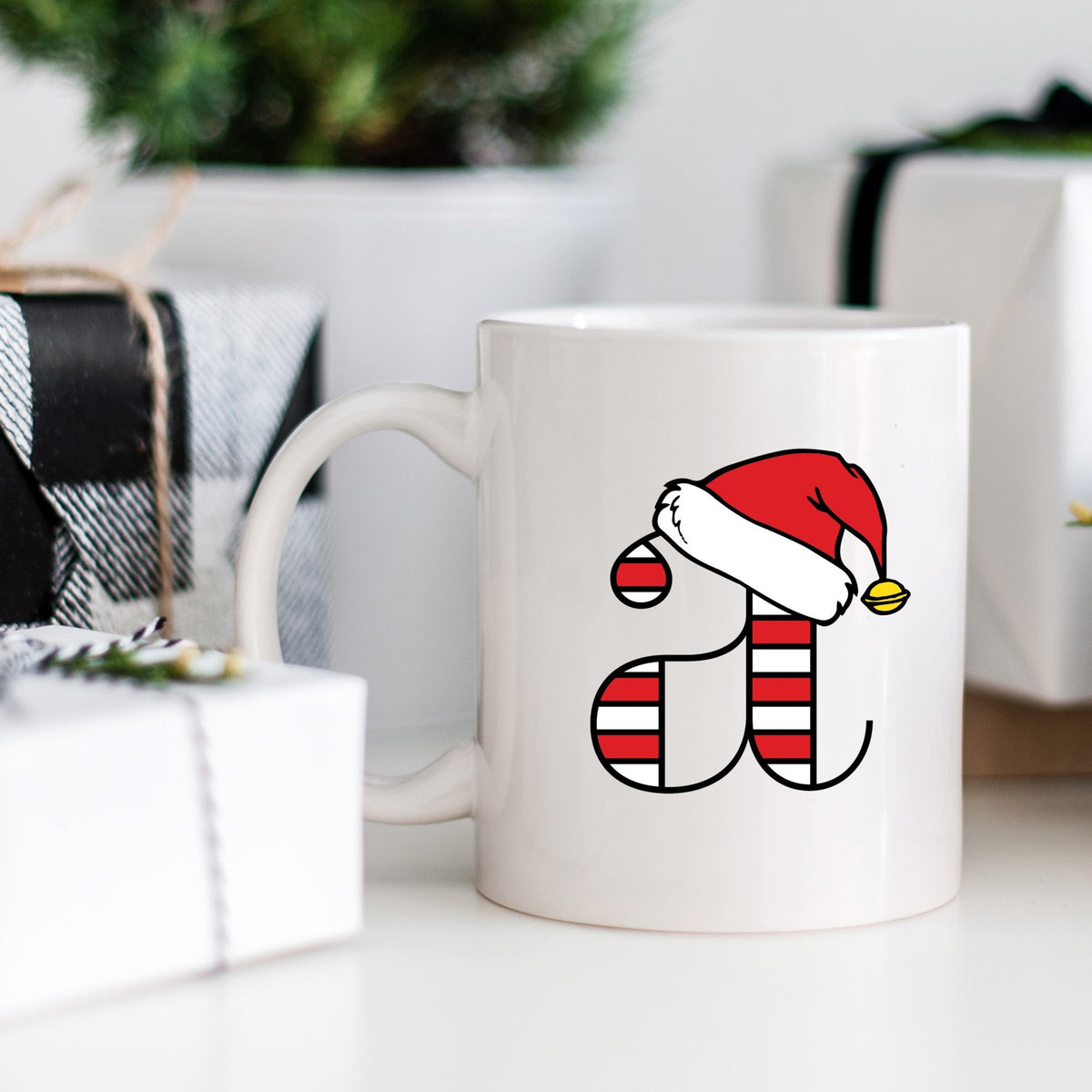 Candy Cane Monogram Campfire Mug - Pretty Collected