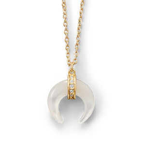 Mother Of Pearl Horn Necklace - Pretty Collected
