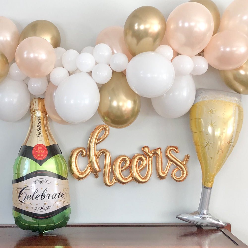 Giant Champagne Bottle Glasses 35.5” x 12 Gold Party Decor  Party Props Bridal Shower Baby Shower Birthday Wedding Graduation  Bachelorette Anniversary Corporate Events Backdrop photobooth Party Prop :  Home & Kitchen