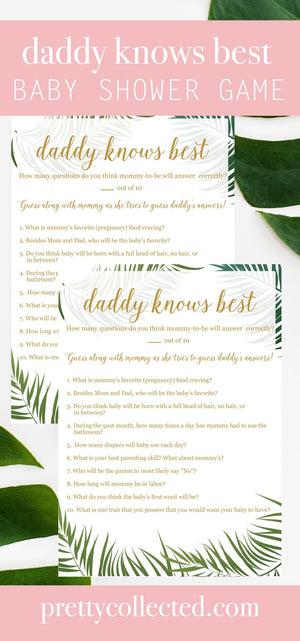 Daddy Knows Best (Gender Neutral) - Tropical Printable - Pretty Collected