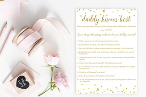 Daddy Knows Best (Girl) - Gold Confetti Printable - Pretty Collected