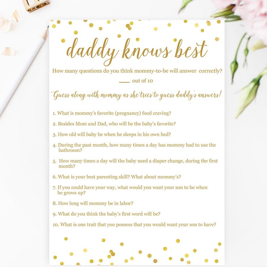 Daddy Knows Best (Boy) - Gold Confetti Printable - Pretty Collected