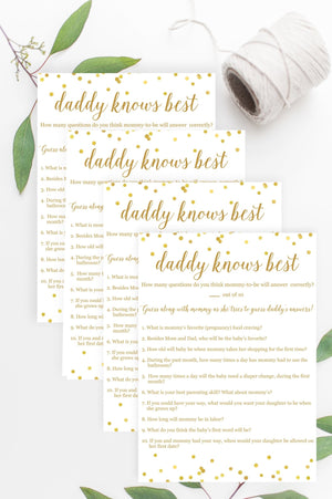 Daddy Knows Best (Girl) - Gold Confetti Printable - Pretty Collected