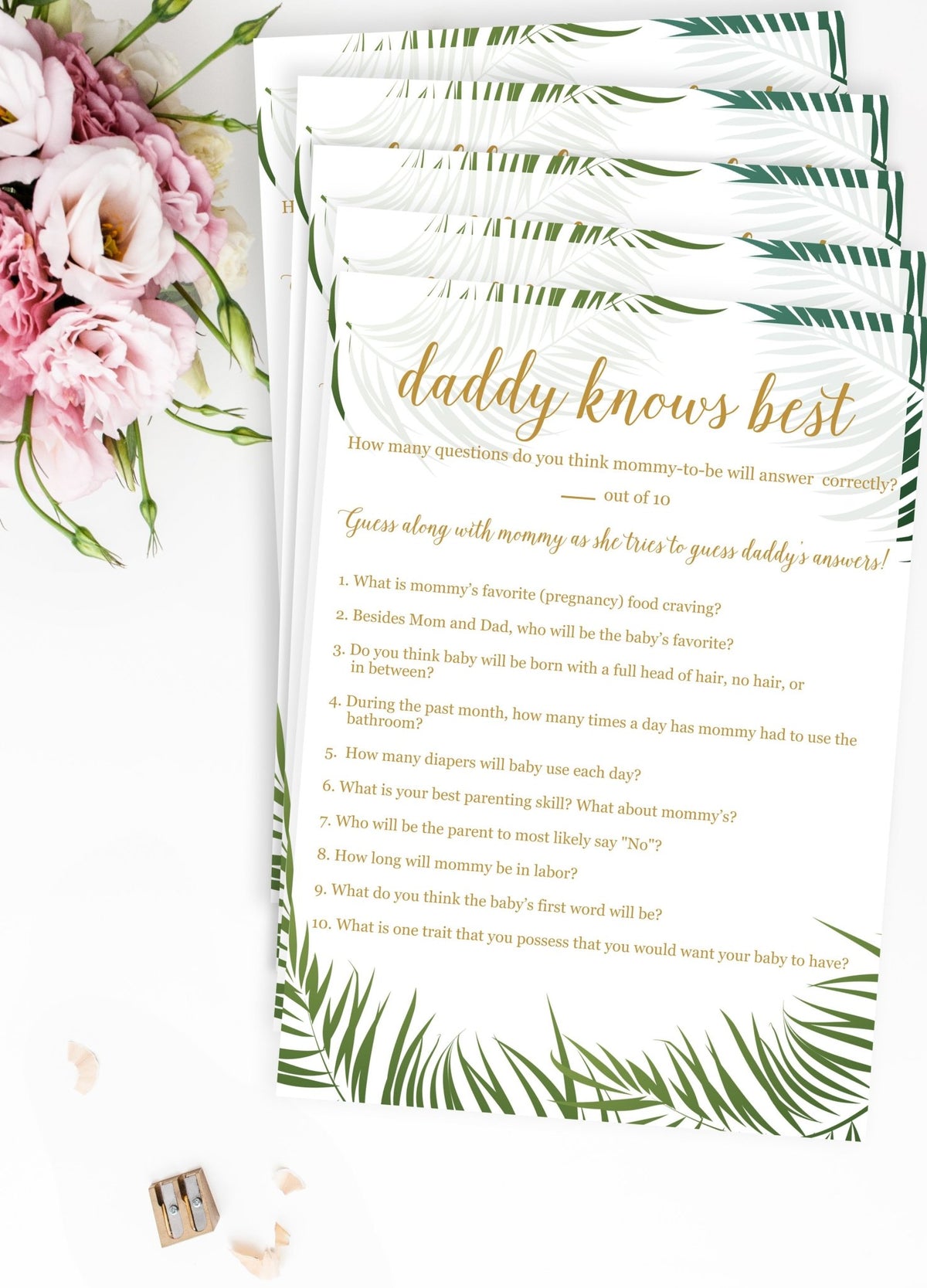 Daddy Knows Best (Gender Neutral) - Tropical Printable - Pretty Collected