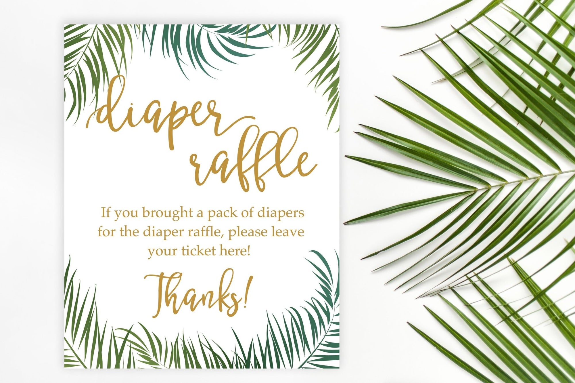 Diaper Raffle Sign - Tropical Printable - Pretty Collected