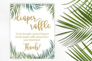 Diaper Raffle Sign - Tropical Printable - Pretty Collected