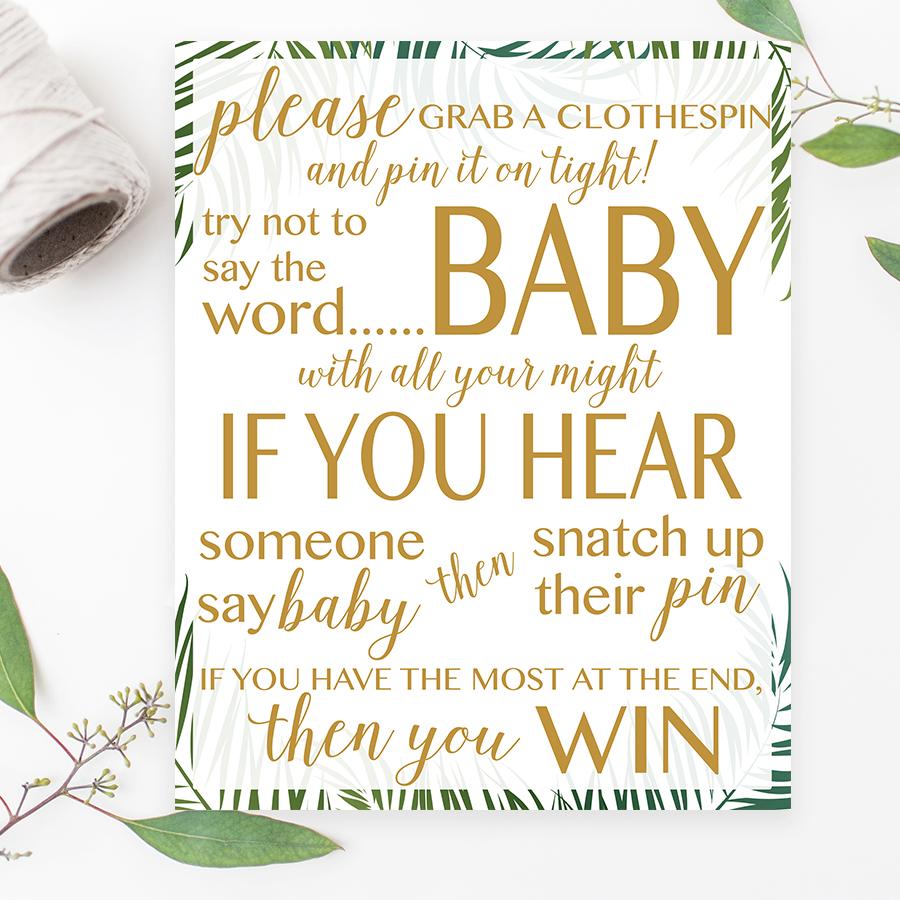 Don't Say Baby Sign - Tropical Printable - Pretty Collected don-t-say-baby-sign-tropical-printable-pretty-collected