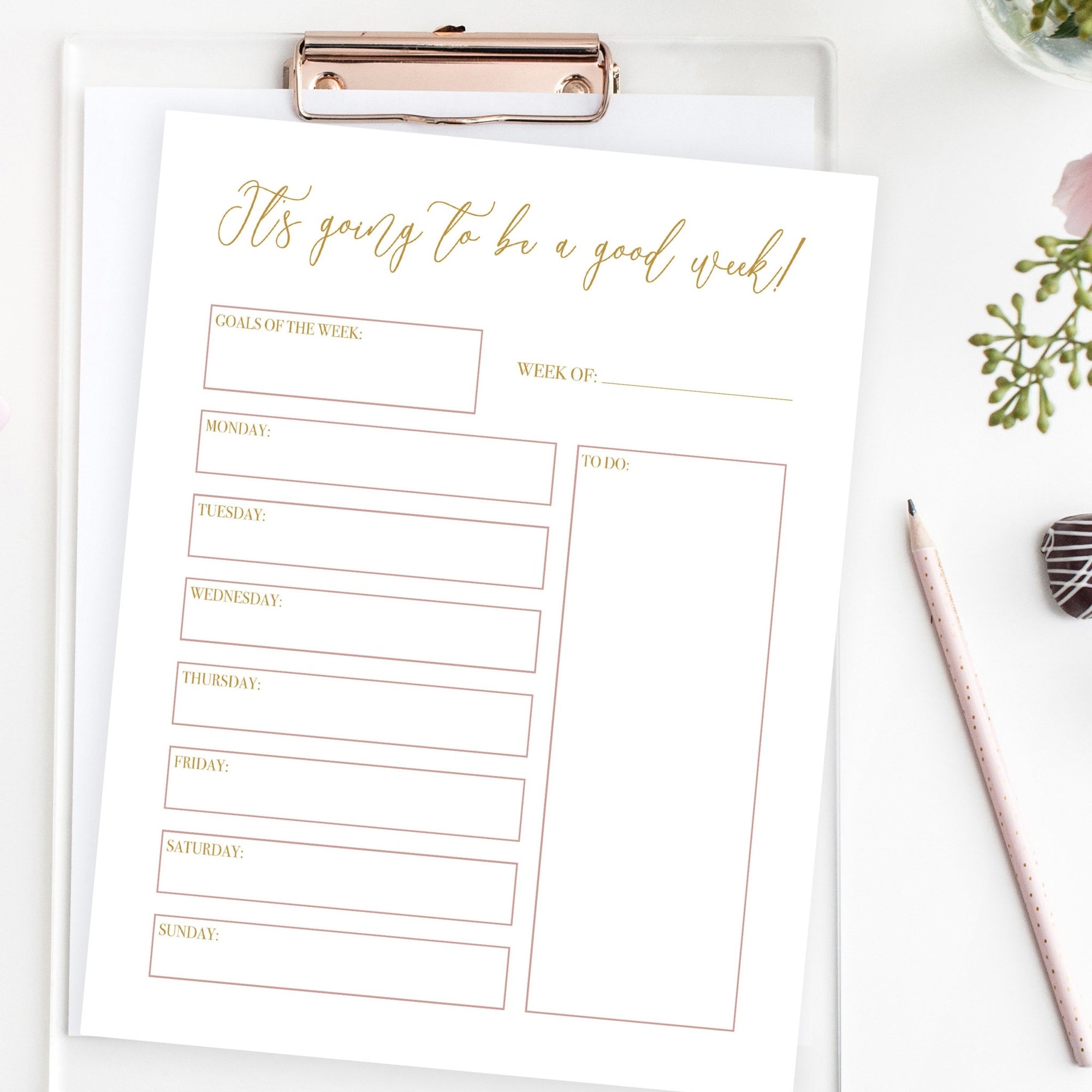 Weekly Planner - FREE Printable - Pretty Collected