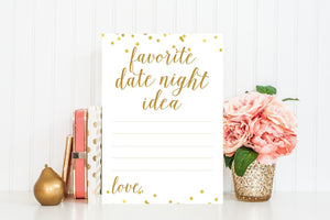 Favorite Date Night Idea - Gold Confetti Printable - Pretty Collected