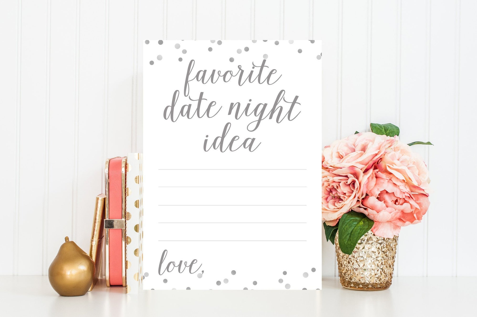 Favorite Date Night Idea - Grey Printable - Pretty Collected