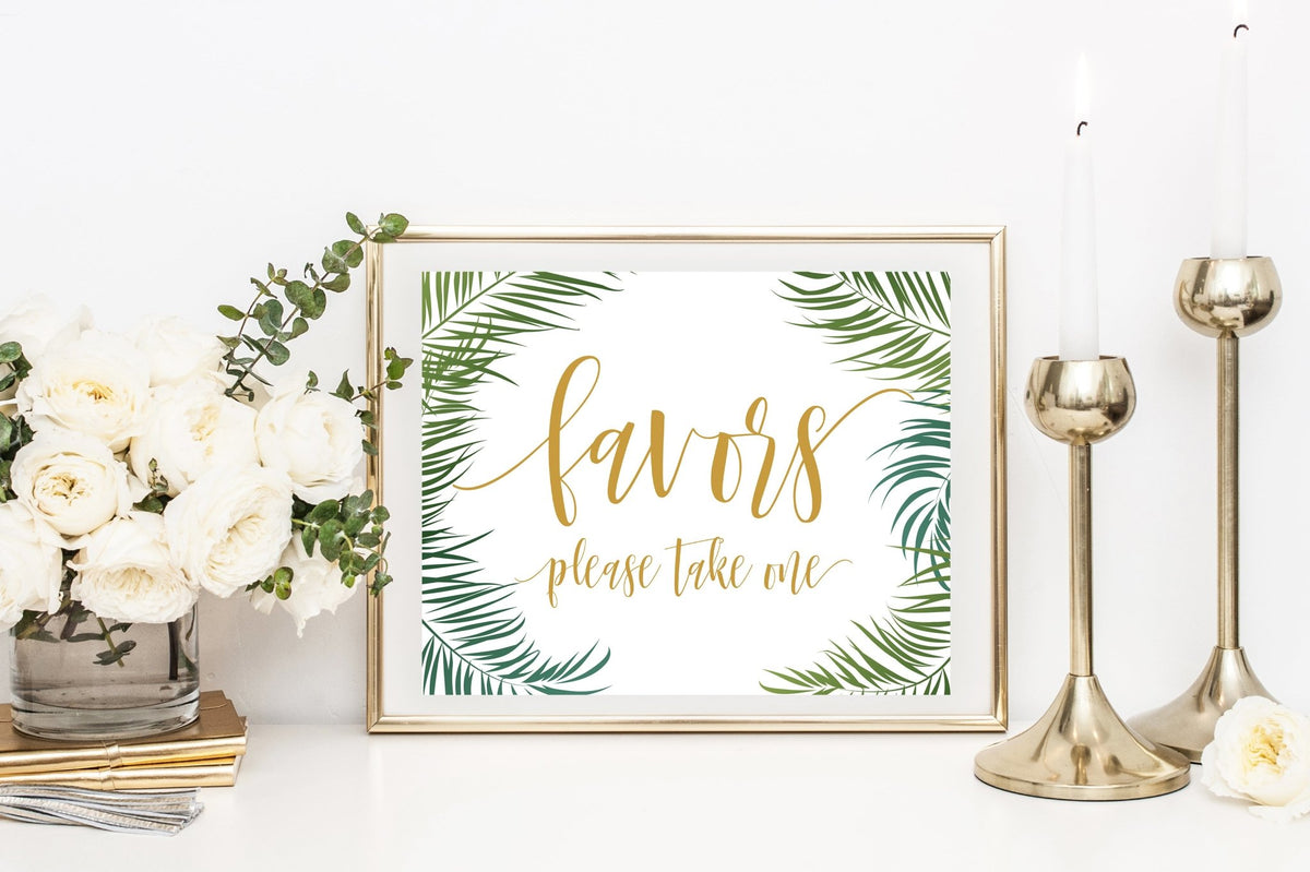 Favors Sign - Tropical Printable - Pretty Collected