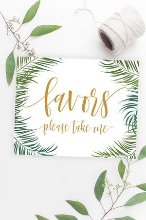 Favors Sign - Tropical Printable - Pretty Collected