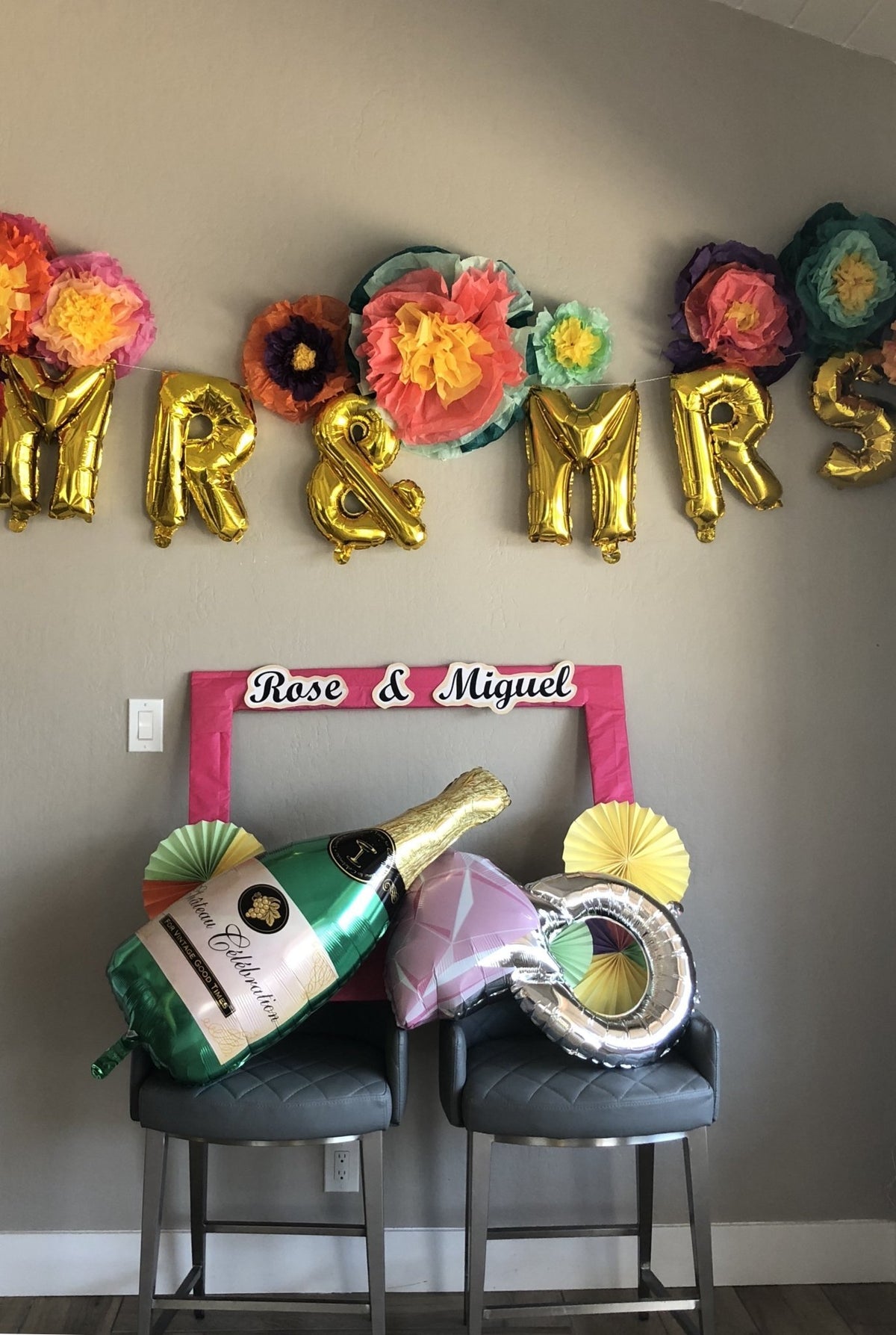 Champagne Bottle & Engagement Ring Balloon Set - Pretty Collected