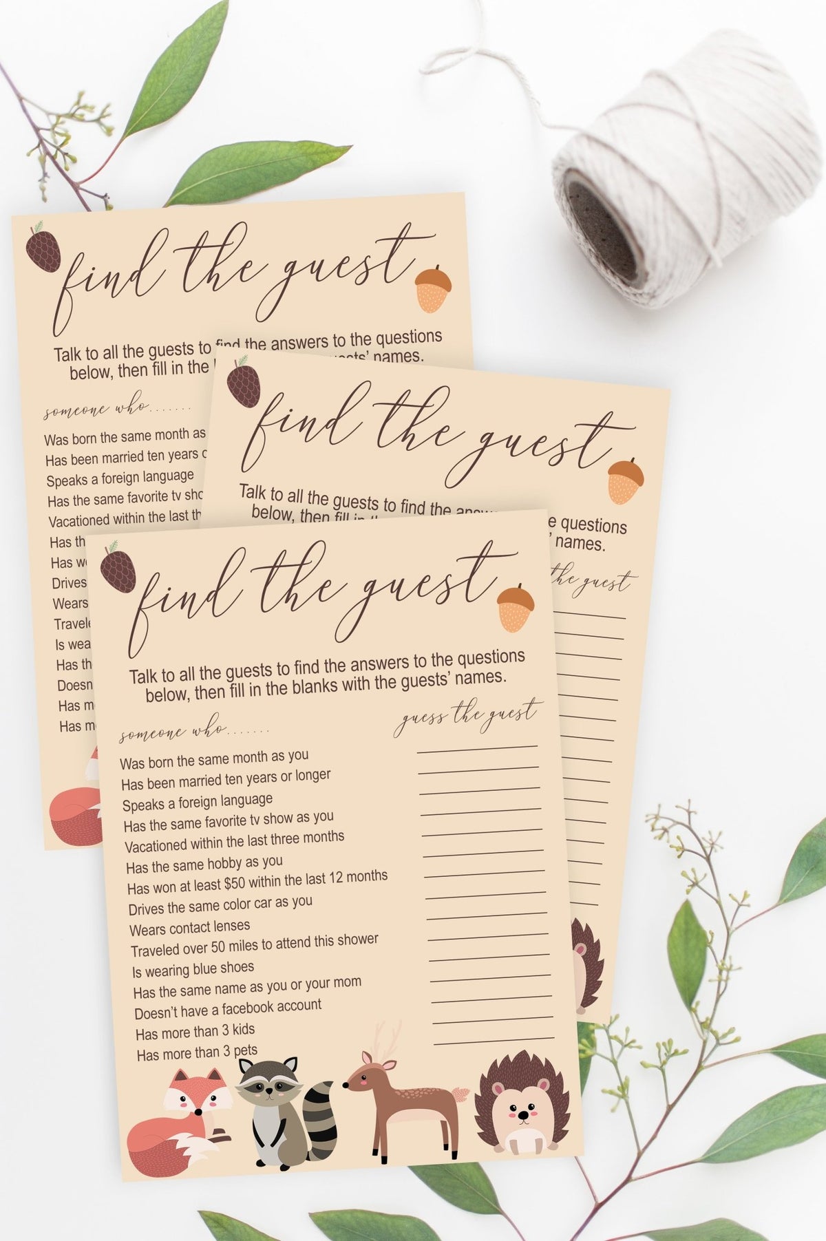 Find the Guest - Woodland Printable - Pretty Collected