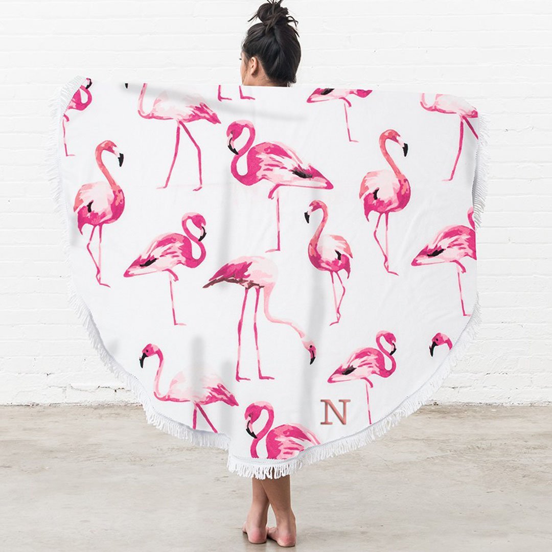 Flamingo Beach Towel - Personalized - Pretty Collected