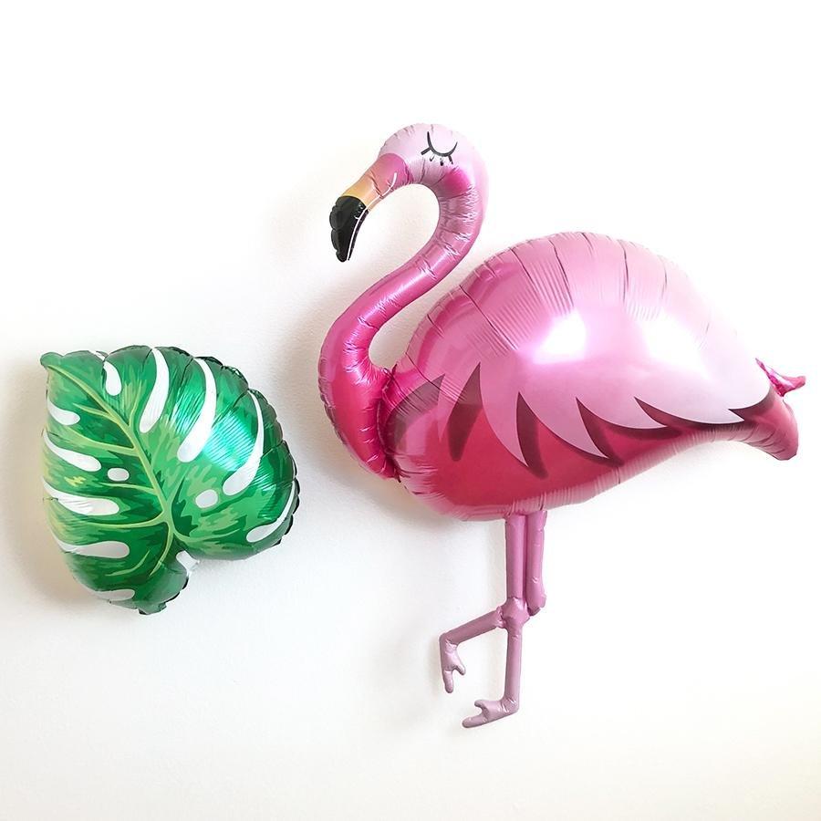 Flamingo and Tropical Leaf Balloon Set - Pretty Collected