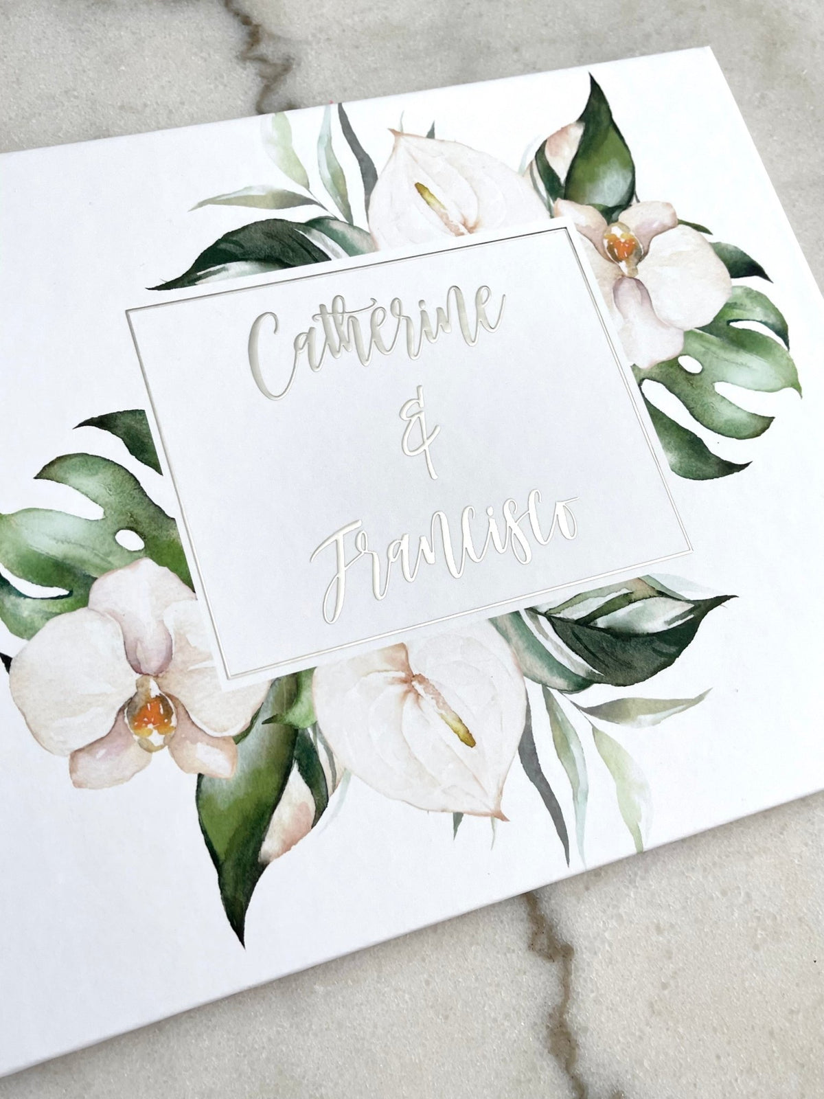 Tropical Orchid Wedding Guest Book - The Catherine - Pretty Collected