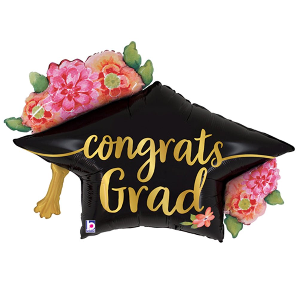 Floral Cap Graduation Balloon - Pretty Collected