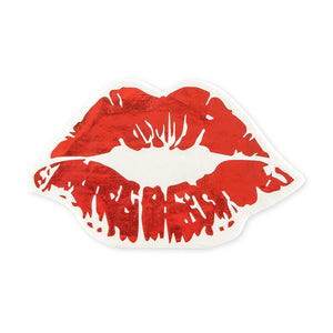 Red Foil Lips Napkins - Pretty Collected