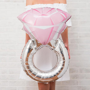Champagne Bottle & Engagement Ring Balloon Set - Pretty Collected