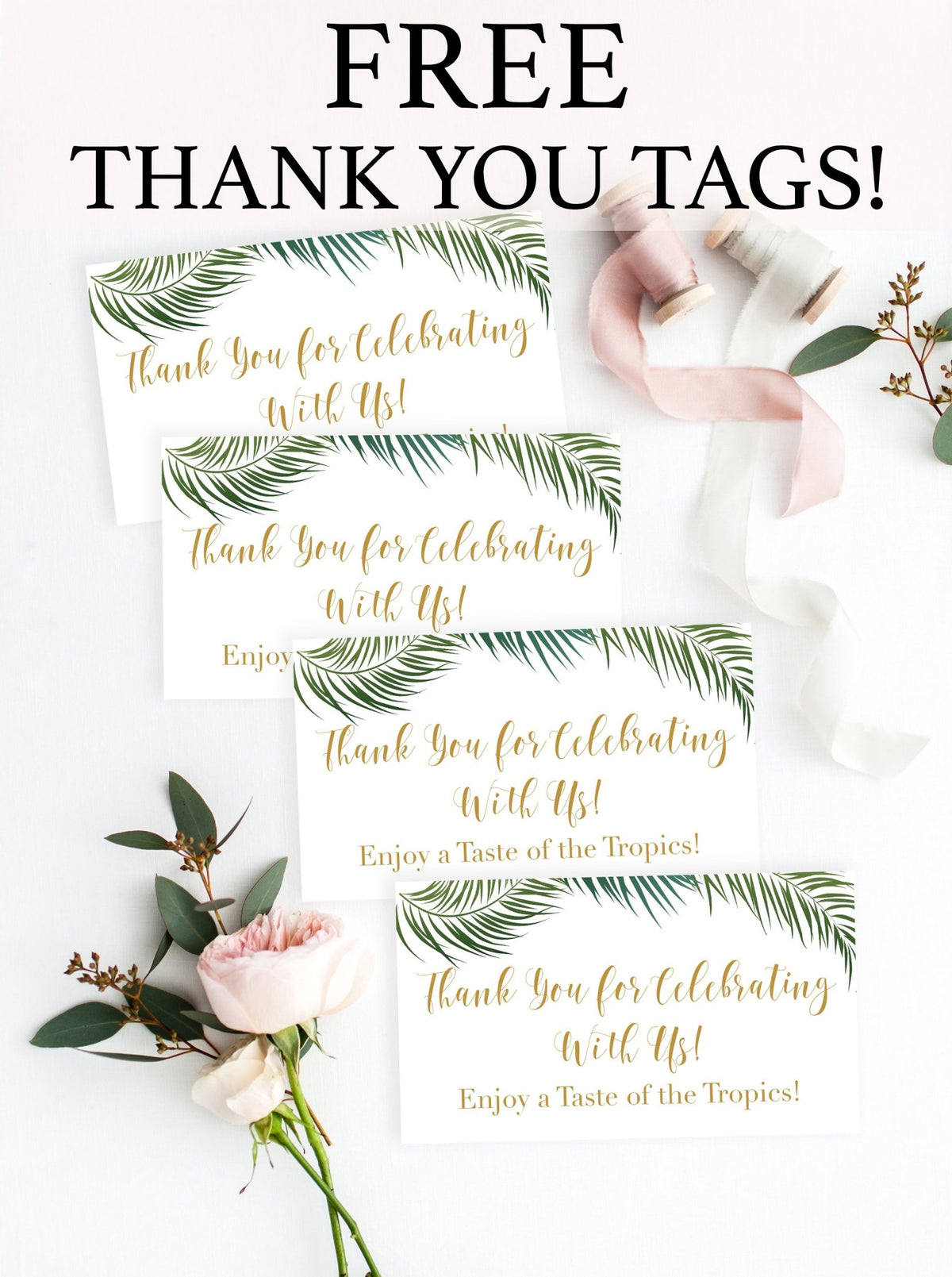 Tropical Thank You Tag - FREE Printable - Pretty Collected