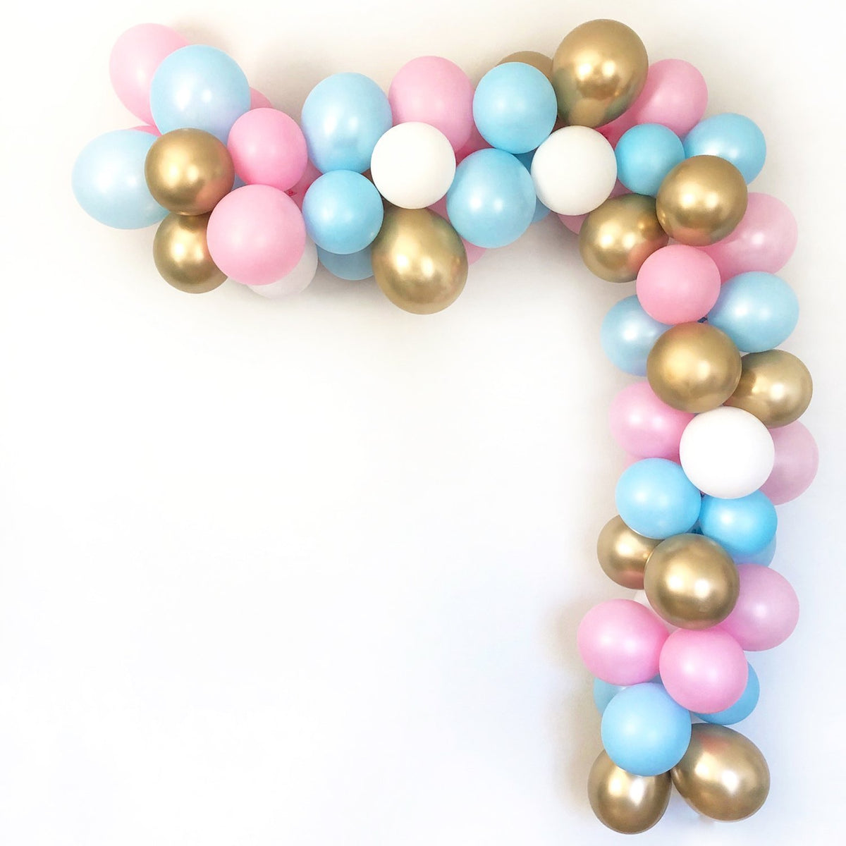 Gender Neutral Balloon Garland Kit - Pink, Blue, Gold - Pretty Collected
