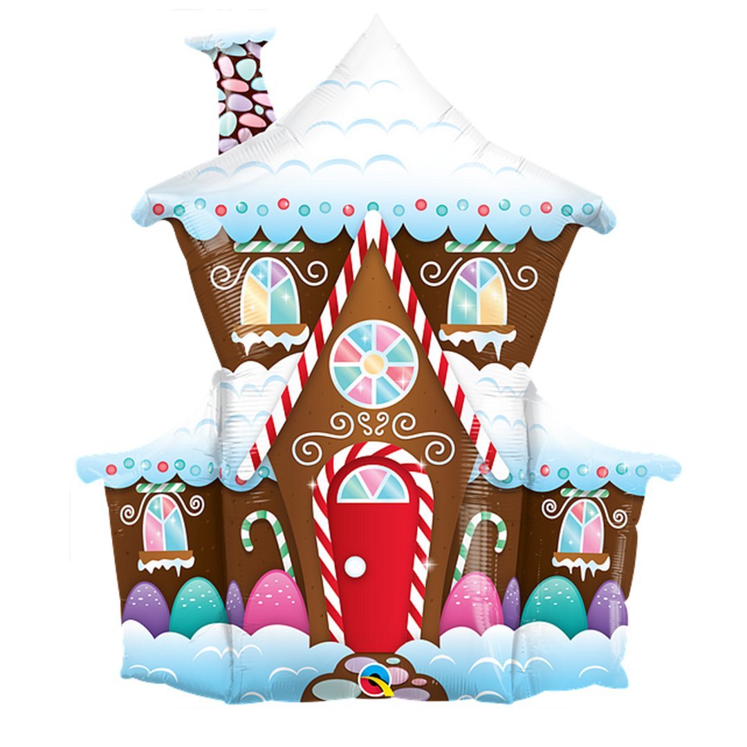 Snowy Gingerbread House Balloon - Pretty Collected