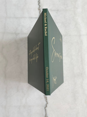 Modern Green Leaf Wedding Guest Book - The Swanson - Pretty Collected