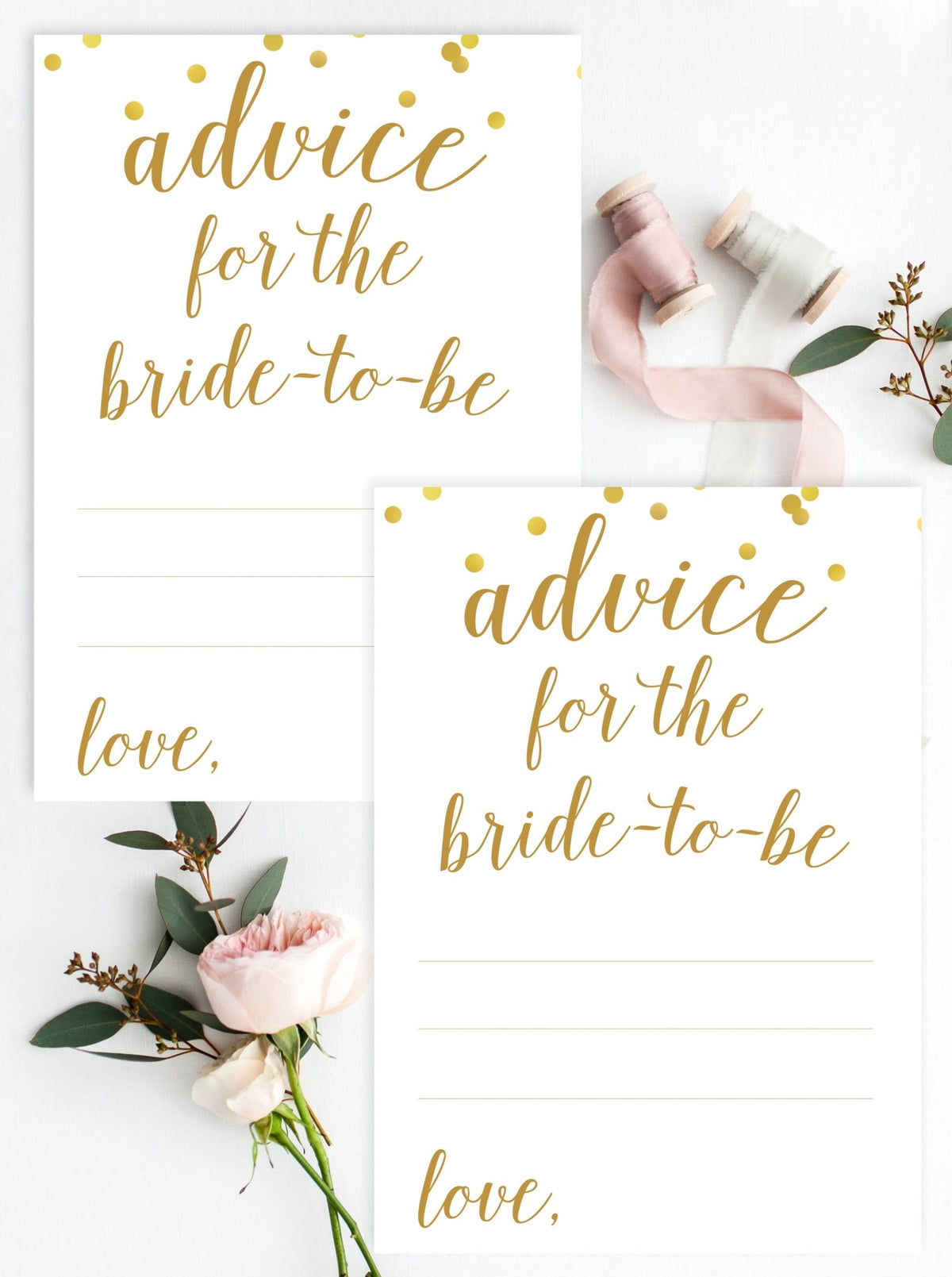 Advice for the Bride-To-Be - Gold Confetti Printable - Pretty Collected