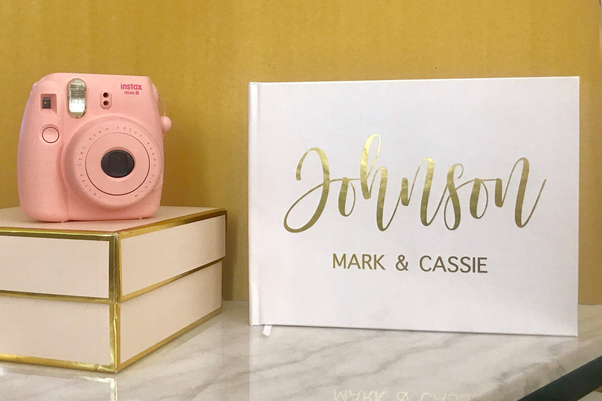 Matte Gold Foil Wedding Guest Book - The Johnsons - Pretty Collected