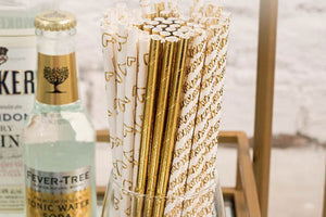 Gold Foil Paper Straws - Pretty Collected