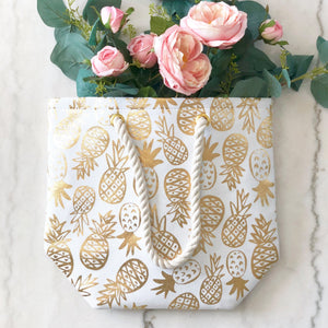 Gold Foil Pineapple Tote - Pretty Collected