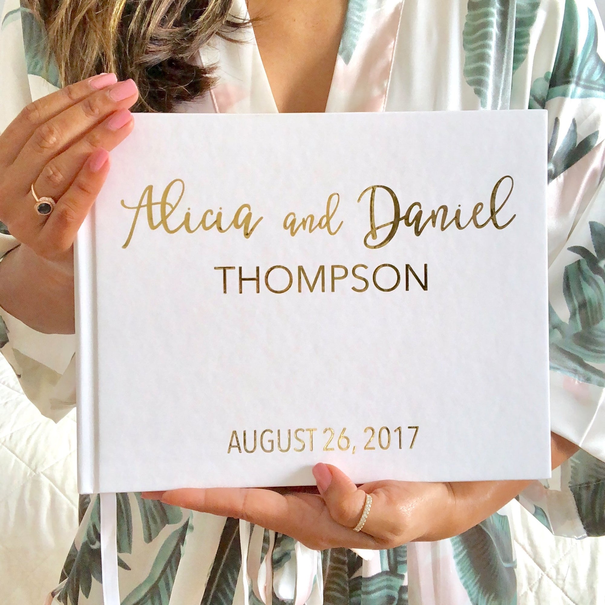 Gold Foil Wedding Guest Book - The Alicia - Pretty Collected