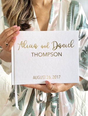 Gold Foil Wedding Guest Book - The Alicia - Pretty Collected