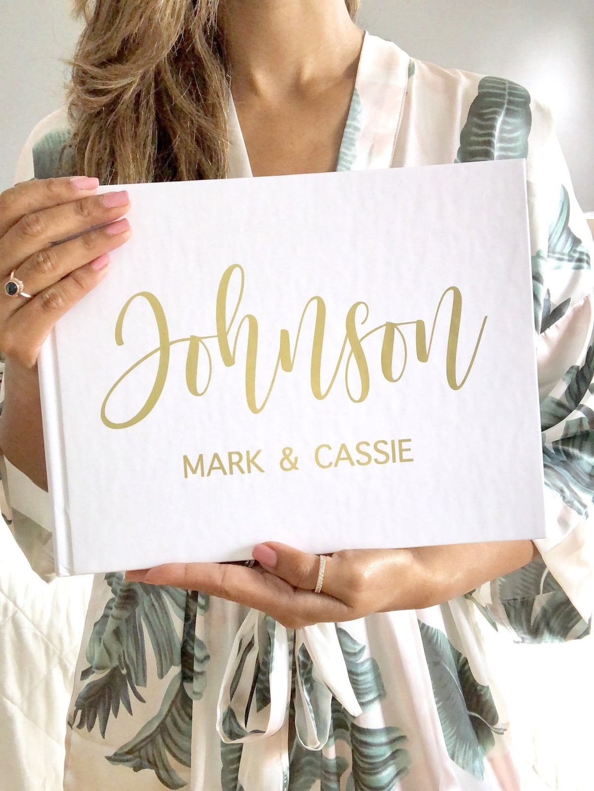 Matte Gold Foil Wedding Guest Book - The Johnsons - Pretty Collected