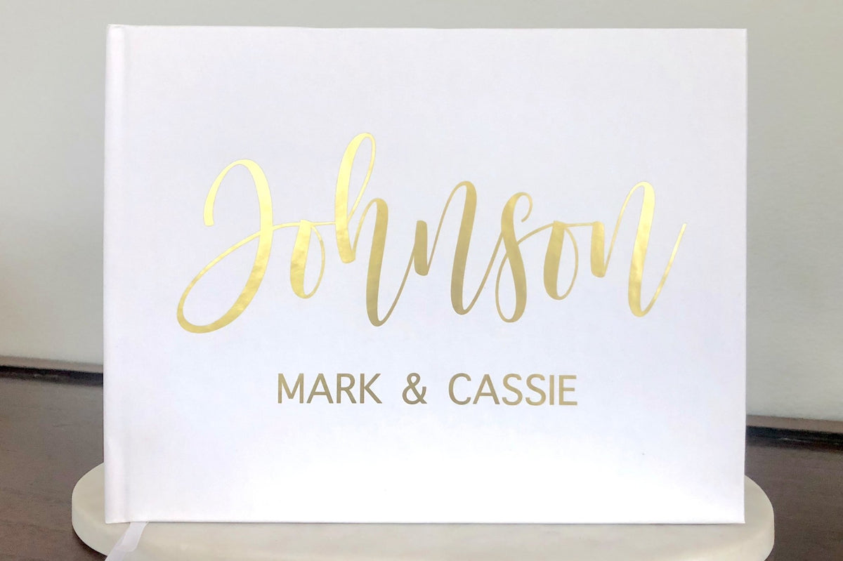 Matte Gold Foil Wedding Guest Book - The Johnsons - Pretty Collected