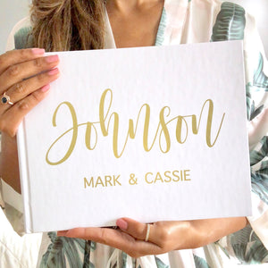 Matte Gold Foil Wedding Guest Book - The Johnsons - Pretty Collected
