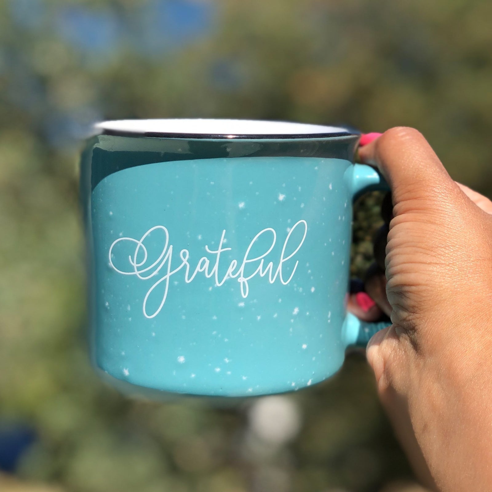 Grateful and Thankful Campfire Coffee Mug - Pretty Collected