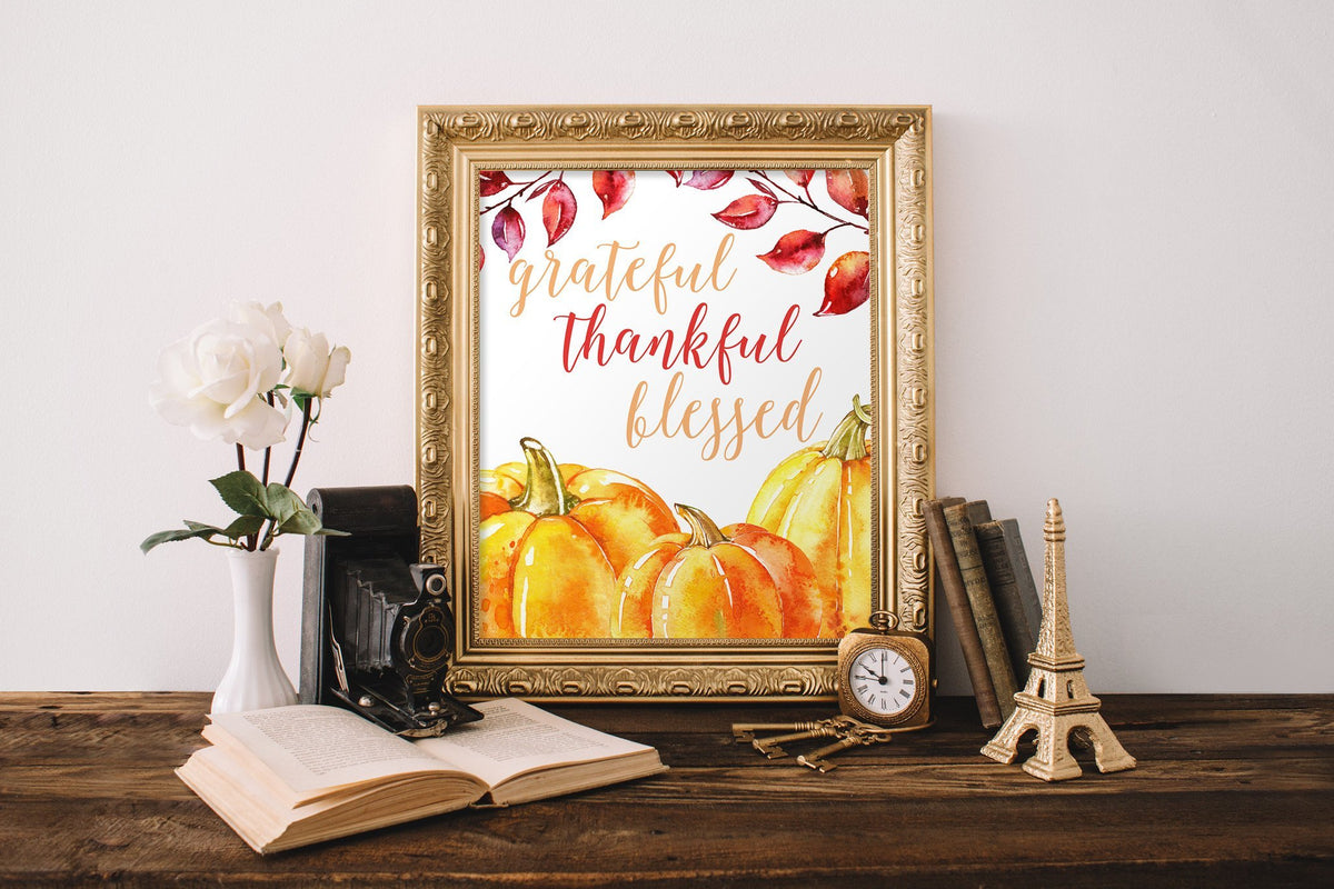 Grateful Thankful Blessed Printable - Pretty Collected
