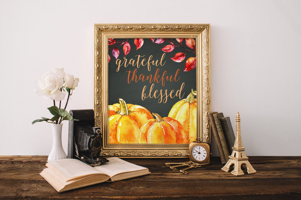 Grateful Thankful Blessed Printable - Pretty Collected