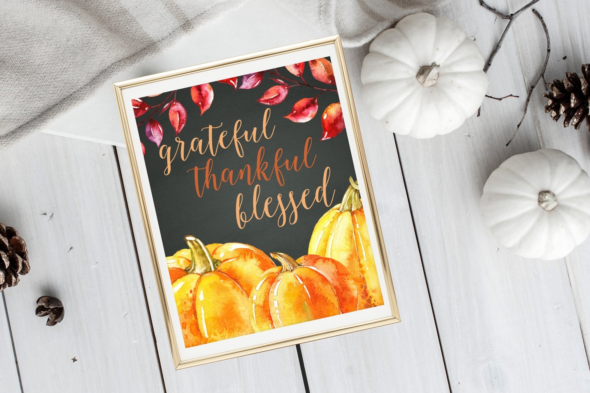 Grateful Thankful Blessed Printable - Pretty Collected