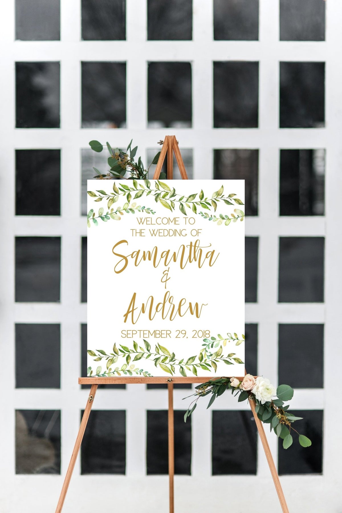 Wedding Welcome Sign - Greenery Printable - Pretty Collected