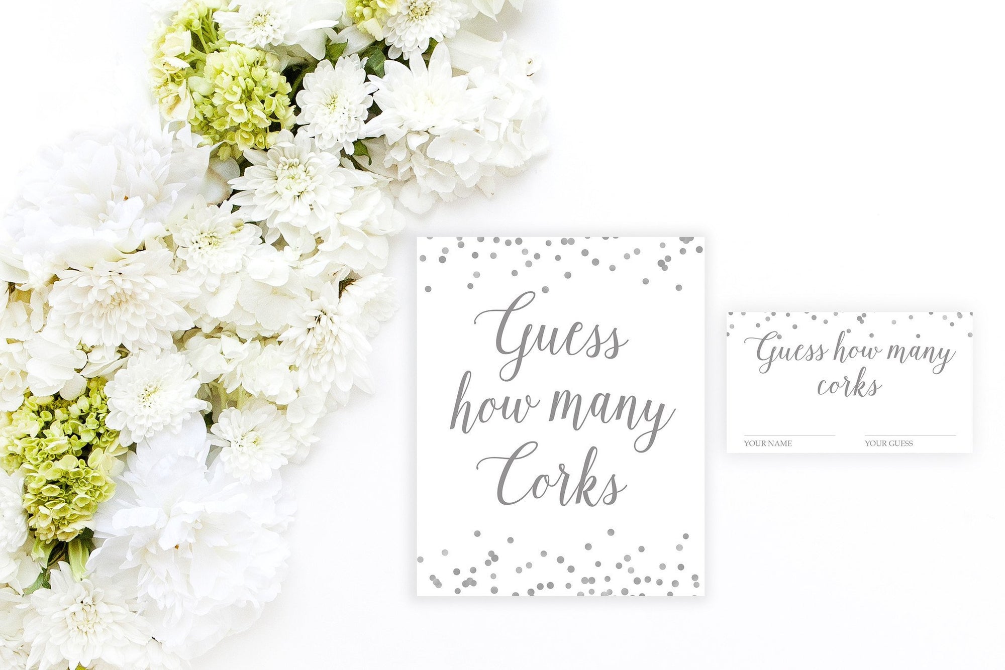 Guess How Many Corks - Grey Printable - Pretty Collected
